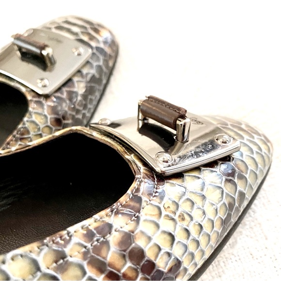 Donald J. Pliner “Ana” Python Snakeskin Leather Flats Size US 6.5 Made in Italy - Picture 10 of 12